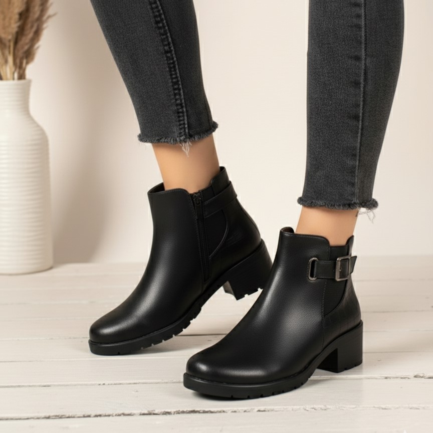 Bottines Pour Femmes a Demi Talon - Image 2